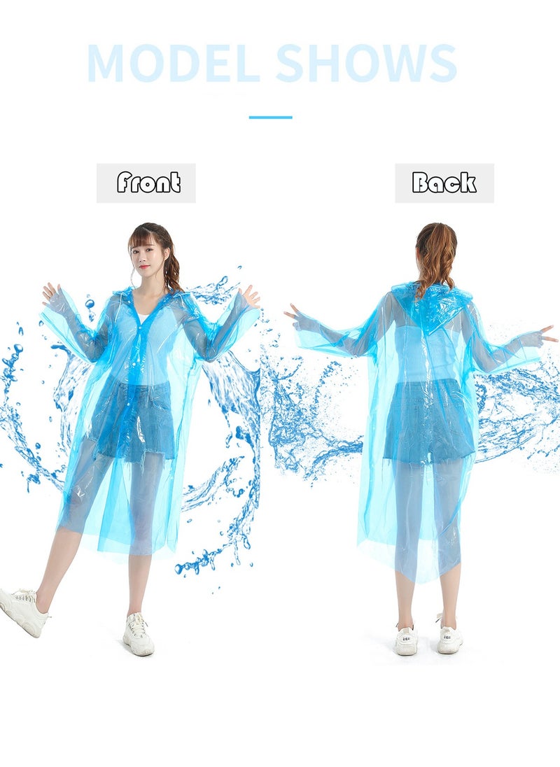 Disposable RainCoats Rain Ponchos, Rain Poncho for Adults and Kids Disposable or Reusable Emergency Ponchos Rain Ponchos with Drawstring Hood 4color 80gpcs