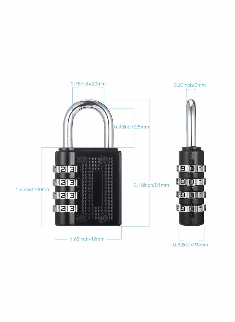 Generic Combination Padlock, 4 Pcs Heavy Duty Metal Padlock for Gym Locker, Padlocks with Code, Gym Padlock, Locker Padlocks, Waterproof Combination Lock for Locker Outdoor Gate Shed  - Image 2