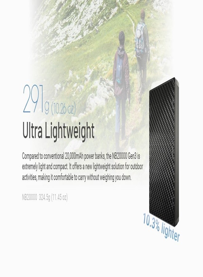 Nitecore NB20000 Gen 3 20000mAh Power Bank, Fast Charging QC PD Dual USB-C Ports Compatible with iPhone, Samsung Galaxy and Tablets with Lumentac USB Charging Cable - Image 3