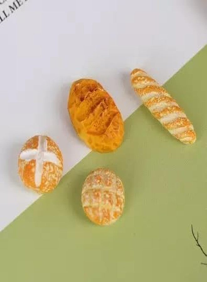 aoukoslt Miniature Bread, 4Pcs 1/12 Miniature Bread Dollhouse, Resin Mix Bakery Bread Mini House Food Decoration Accessories - Image 3