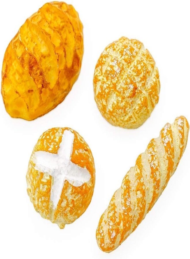 aoukoslt Miniature Bread, 4Pcs 1/12 Miniature Bread Dollhouse, Resin Mix Bakery Bread Mini House Food Decoration Accessories - Image 1