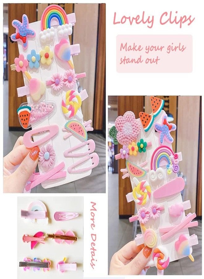 Bakefy- 42 pcs Cute Hair Clips Fashion Girls Hair Accessories Flower Fruit Colorful Rainbow Candy Dessert Lovely Animal Barrettes Set Non-slip Metal Snap Pins for Girls Kids Teens Toddlers - Image 3