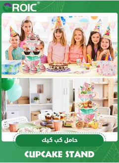 GROIC 3 Tier Floral Tea Party Cupcake Stand Decorations, Cupcake Holder Talking Party Dessert Tower, Tea Party Baby Shower Decorations, Party Supplies  - Image 5