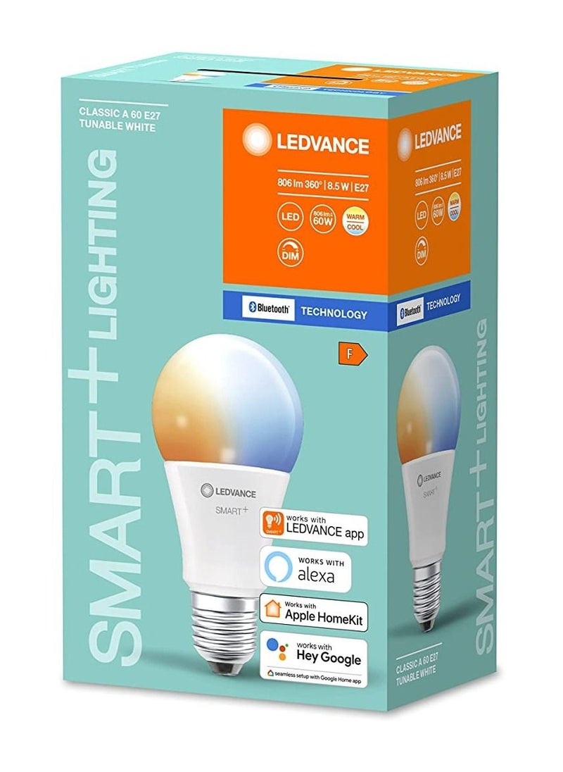 LEDVANCE LEDVANCE Smart Led Lamp With Bluetooth, E27, Dimmable, Light Color Changeable (2700-6500 k), Replaces Incandescent Lamps With 60 W, Controllable With Alexa & Google, Smart+  - Image 2