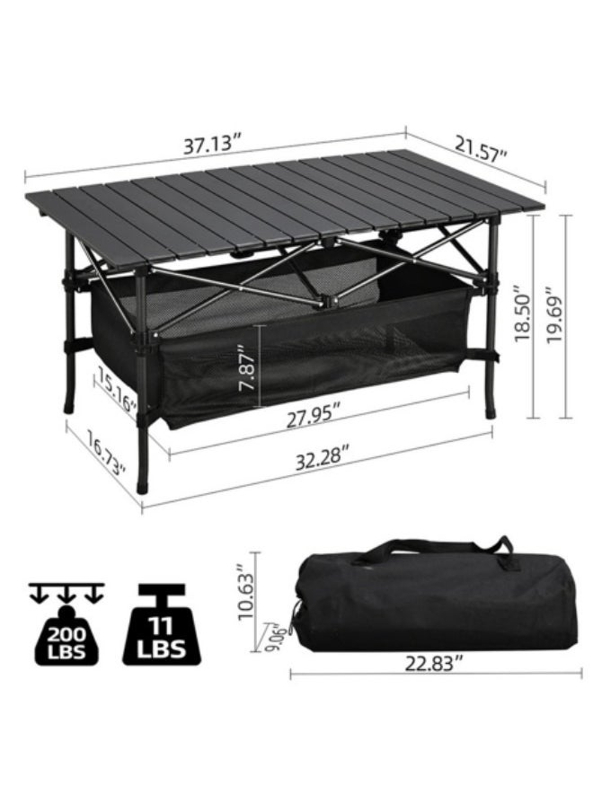 GGEROU Large Foldable Table,Portable Camping Table,Picnic Table,Backpacking Table with Storage Waterproof Pocket,95 * 55 * 50cm  - Image 2