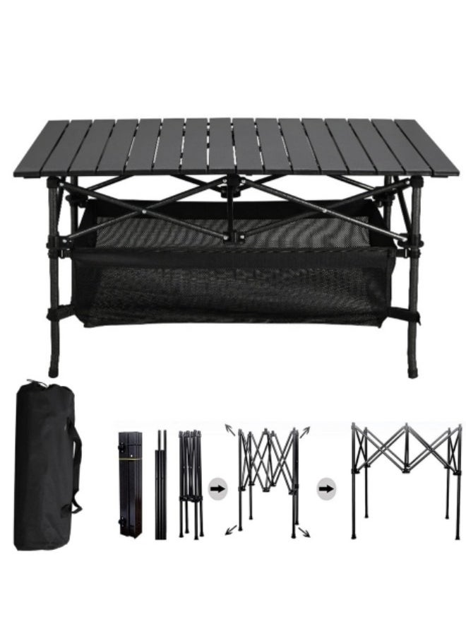 GGEROU Large Foldable Table,Portable Camping Table,Picnic Table,Backpacking Table with Storage Waterproof Pocket,95 * 55 * 50cm  - Image 1