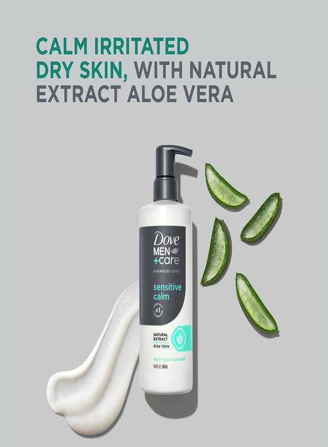 Dove Men+Care DOVE MEN + CARE Advanced Care Face + Body Cleanser Sensitive Calm 3 Count for Sensitive Skin Body Wash with Natural Extract Aloe Vera 16.9 oz - Image 2