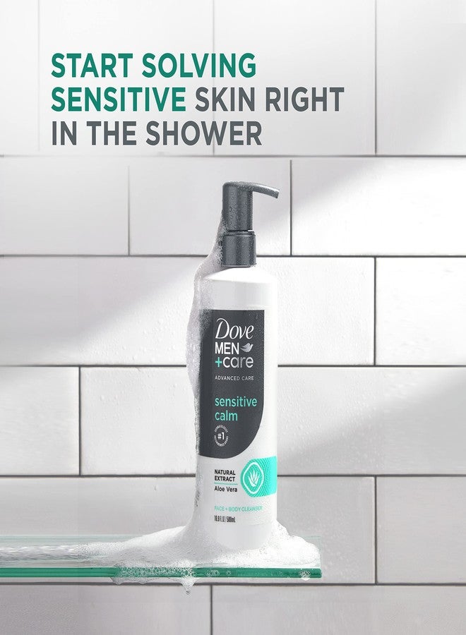 Dove Men+Care DOVE MEN + CARE Advanced Care Face + Body Cleanser Sensitive Calm 3 Count for Sensitive Skin Body Wash with Natural Extract Aloe Vera 16.9 oz - Image 3