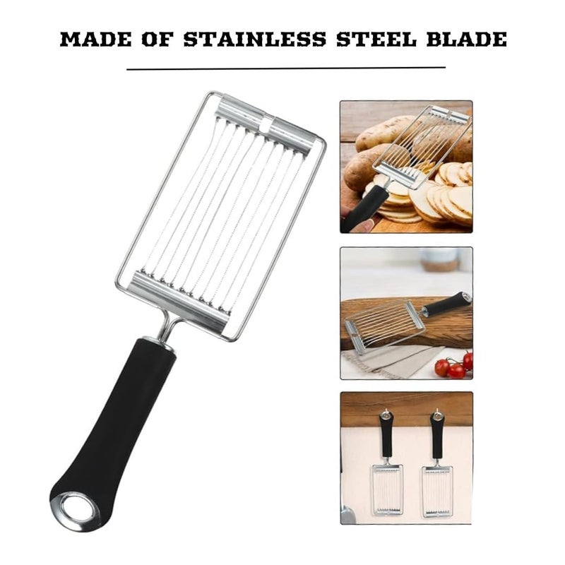 Brikipth Tool Cheese Cutting Eggs Home Fruits Ham Daily Handheld Fruit Canned Supplies for Kitchen Multi Meat Multifunctional Knife with Stainless Luncheon Cutter Separator Egg Hard - Image 4