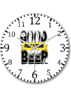 Print Shop Good Time Wall Clock Curved Real Glass