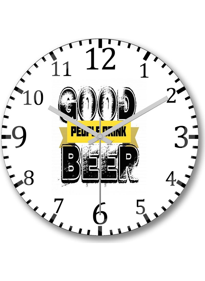 Baskı Dükkanı - Print Shop Good Time Wall Clock Curved Real Glass - Image 1
