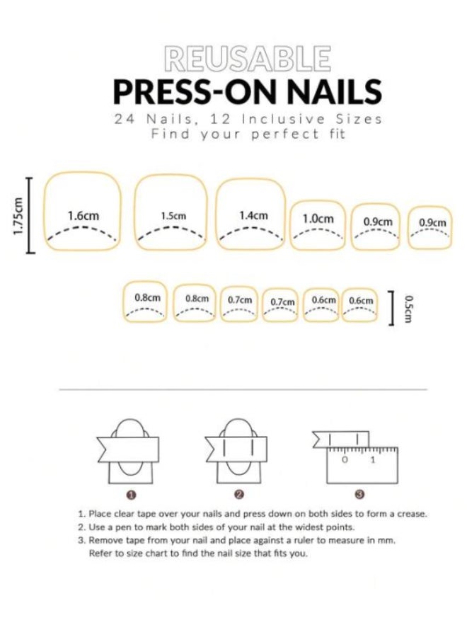 Suerte Press On Nails white classic Medium Square Shaped False Toe Nails Jelly Glossy 24pcs, stylish white, Fake acrylic nails with glue kit - Image 4