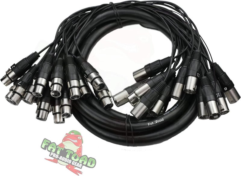 Fat Toad 10ft 16-Channel XLR Snake Cable (ShieldedPRO X Series) – Audio Patch Wire for Studio, Stage, Mic Cord Interface, DJ Mixer, Amp & Live Sound Gear - Image 2