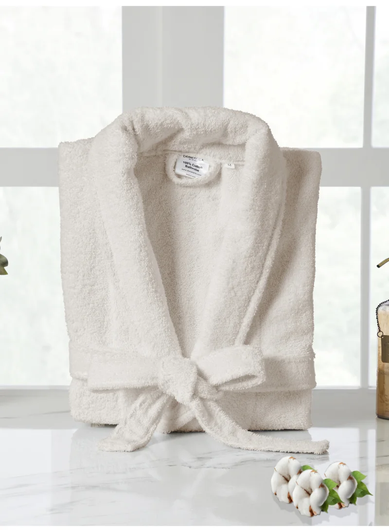 Donetella 100% Cotton Bathrobe for Men & Women, 1 Piece, XL Size, 400 GSM, Shawl Collar Spa Robe, Highly Absorbent, Quick Dry, Belt & Pockets.