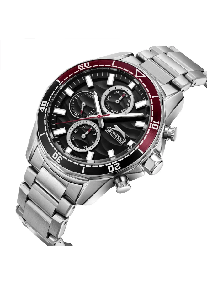 سلازنجر Men's Multi Function Display Watch With Silver Metal Strap - SL.9.2396.2.02