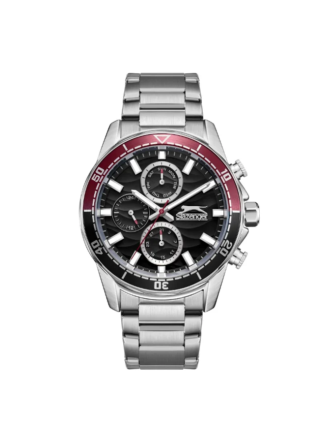 سلازنجر Men's Multi Function Display Watch With Silver Metal Strap - SL.9.2396.2.02