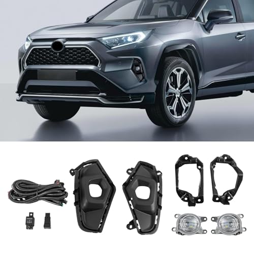 Fancemot LED Front Bumper Fog Lights Compatible with 2019-2025 5th Gen Toyota RAV4, Replacement w/Wiring & Switch - Image 1