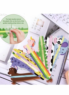 Y&D Guided Reading Strips, 7 Kind Animals Winspeed Highlight Strips Colored Overlay Bookmarks Tracking Rulers  - Image 3