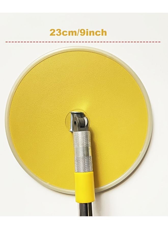 مُسْنِد جبس جاف مقاس 9 بوصة مع عمود وورق صنفرة رأس دوار 360 درجة للحوائط والأسقف لأعمال البناء - Image 3