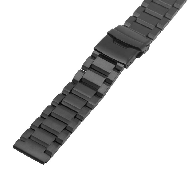 Juntan Stainless Steel 22mm Watch Band Black Solid Replacement Wristbands Metal Watch Strap Bracelet for Men Women, Classic Straight End with Double Clasp Push Button - Image 4