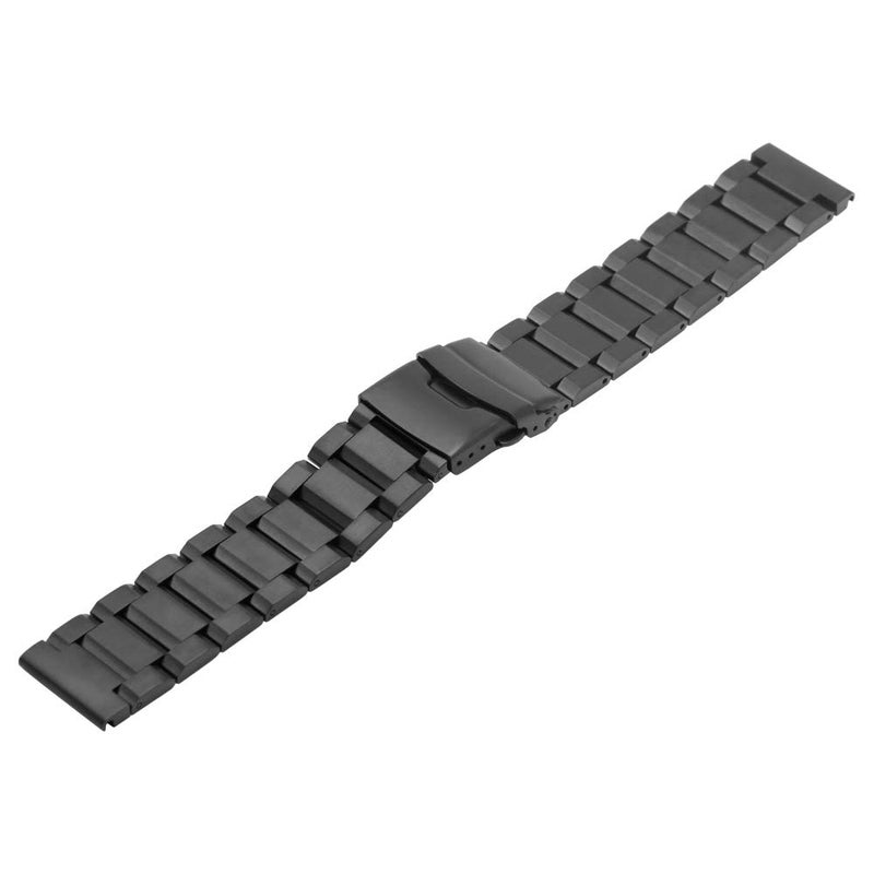 Juntan Stainless Steel 22mm Watch Band Black Solid Replacement Wristbands Metal Watch Strap Bracelet for Men Women, Classic Straight End with Double Clasp Push Button - Image 5