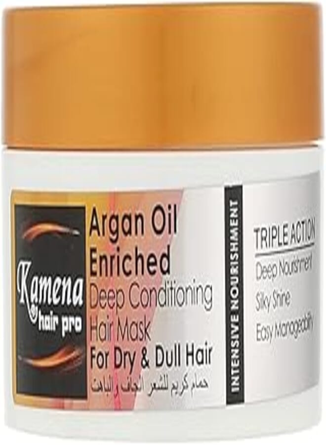 Kamena قناع الشعر كامينا هير برو المرطب الغني بالأرغان للشعر الجاف والباهت - 300 مل