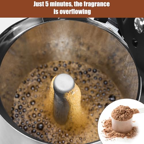 Houkiper Stovetop Espresso Maker, 4Cup 200ML Stainless Steel Stovetop Italian Coffee Maker Transparent Glass Moka Pot, Coffee Maker Mocha Pot for Home Cafe Outdoor Office - Image 2
