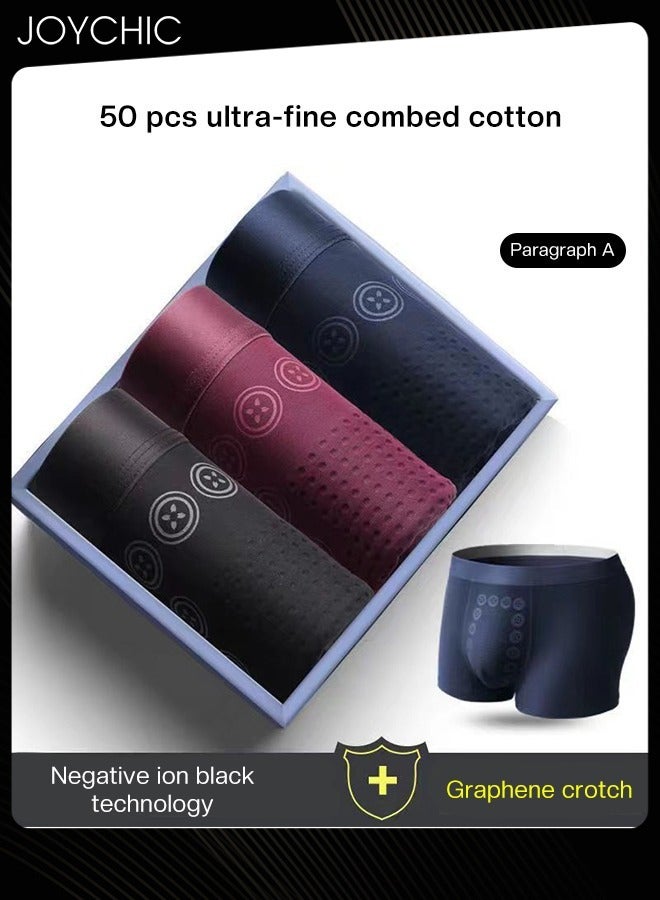 Joychic طقم ملابس داخلية للرجال من 3 قطع لخريف وشتاء عالي المرونة بدون seams 95% قطن قابل للتنفس ومضاد للبكتيريا شورت بوكسر للمراهقين بألوان متعددة - Image 1