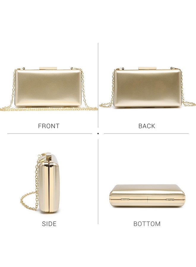 DASEIN حقائب يد نسائية للمناسبات المسائية حقائب كلاتش رسمية لحفلات الزفاف حقائب كوكتيل حفلات التخرج (جلد لامع ذهبي) - Image 3