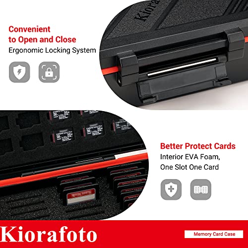 Kiorafoto 36 Slots SD MSD Memory Card Case Holder Water-Resistant Anti-Shock Storage Organizer for 21 SD SDHC SDXC/CFexpress Type-A/Switch Game Cards & 15 Microsd TF MSD Cards * Vertical Style - Image 5