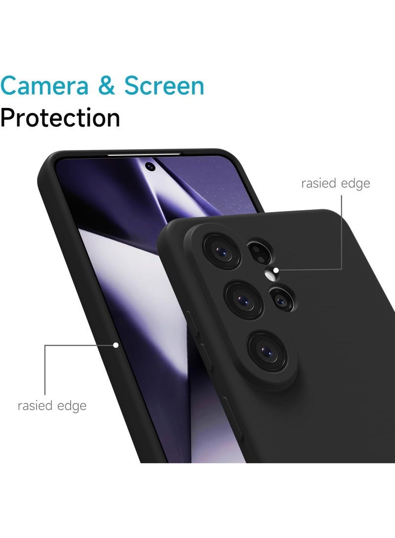 Case for Samsung Galaxy S26 Ultra Liquid Gel Rubber Bumper Case with Soft Microfiber Lining Cushion Slim Hard Shell Shockproof Protective Cover for Galaxy S26 Ultra Black - Image 4