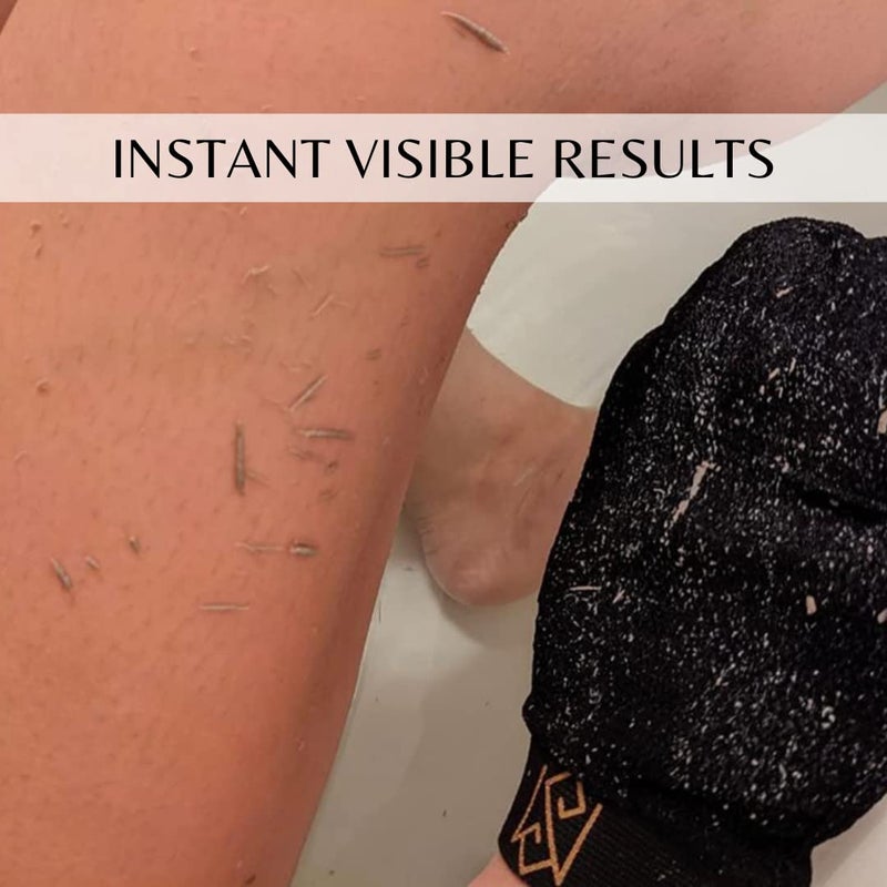 Moroccan source قفاز تقشير كيسا - مقشر الجسم - مزيل الجلد الميت - قفاز الاستحمام لإزالة الجلد الميت وتنظيف المسام العميقة - من MoroccanSource (عبوة 2 سوداء) - Image 4