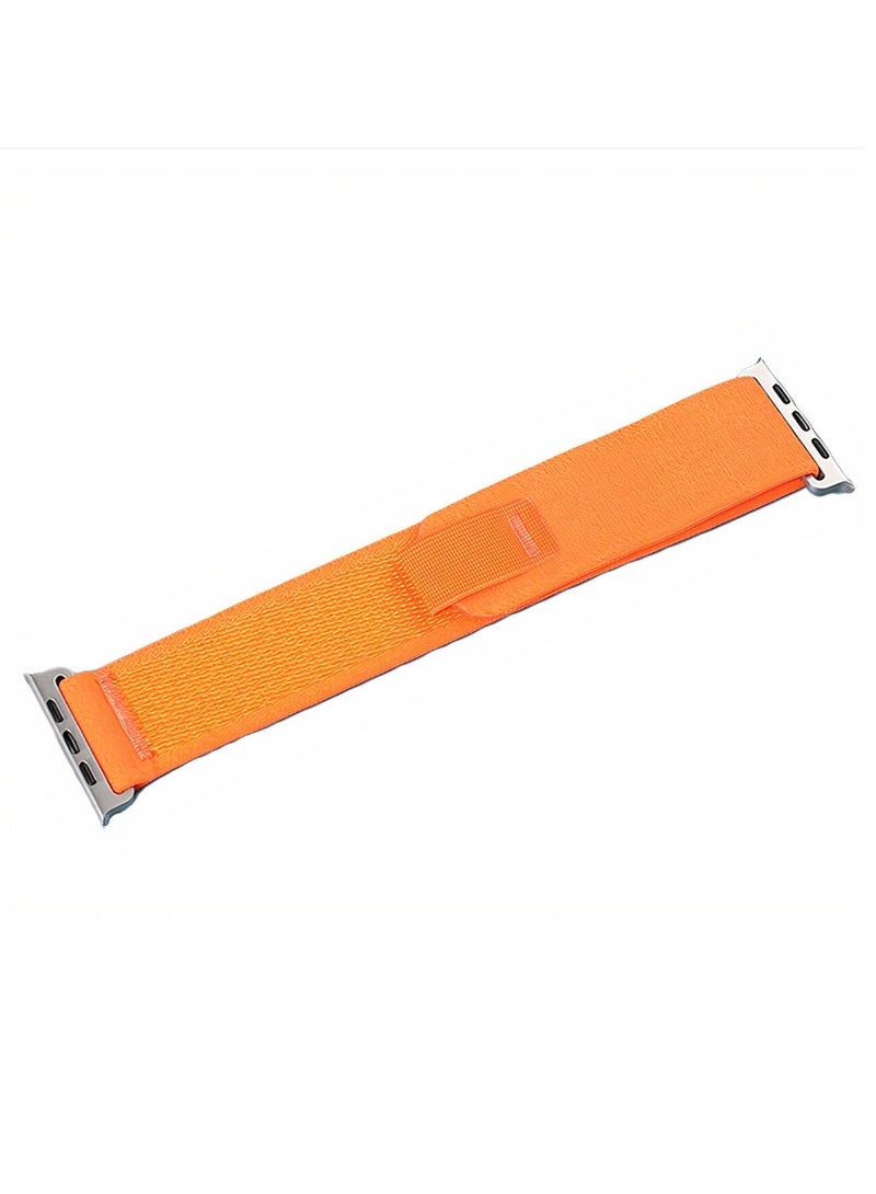 Watch Trail Loop Band Compatible with Apple Watch 42mm 44mm 45mm 46mm 49mm, Soft Woven Sport Strap, Adjustable Replacement Wristband for Apple Watch Series Ultra / SE / Series 1/2/3/4/5/6/7/8/9/10/11- Orange - Image 3