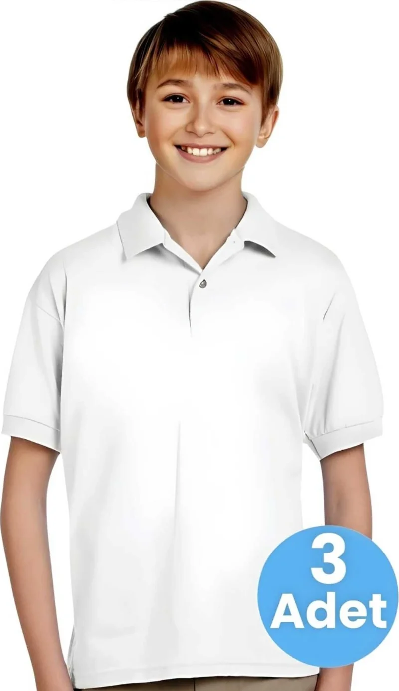 Tezzgelsin 3-Piece Boys Cotton Polo Collar T-Shirt Daily and School Uniform School T-Shirt