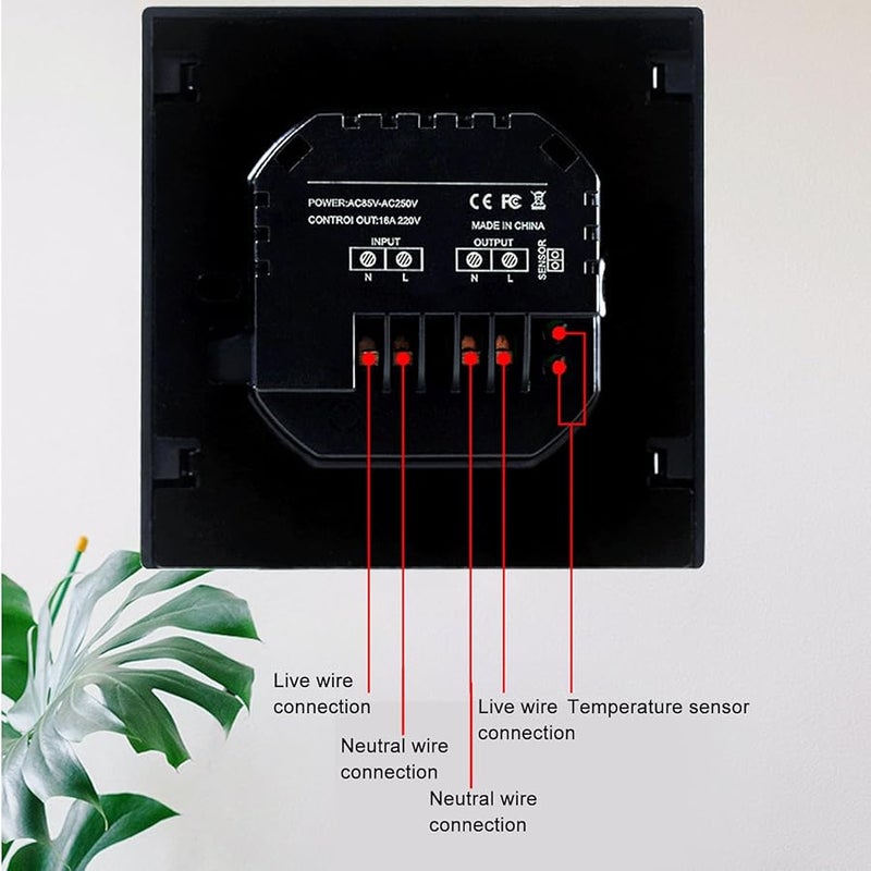 Smart Digital Thermostat For Underfloor Heating AC 85V 250V 16A Black - Image 5