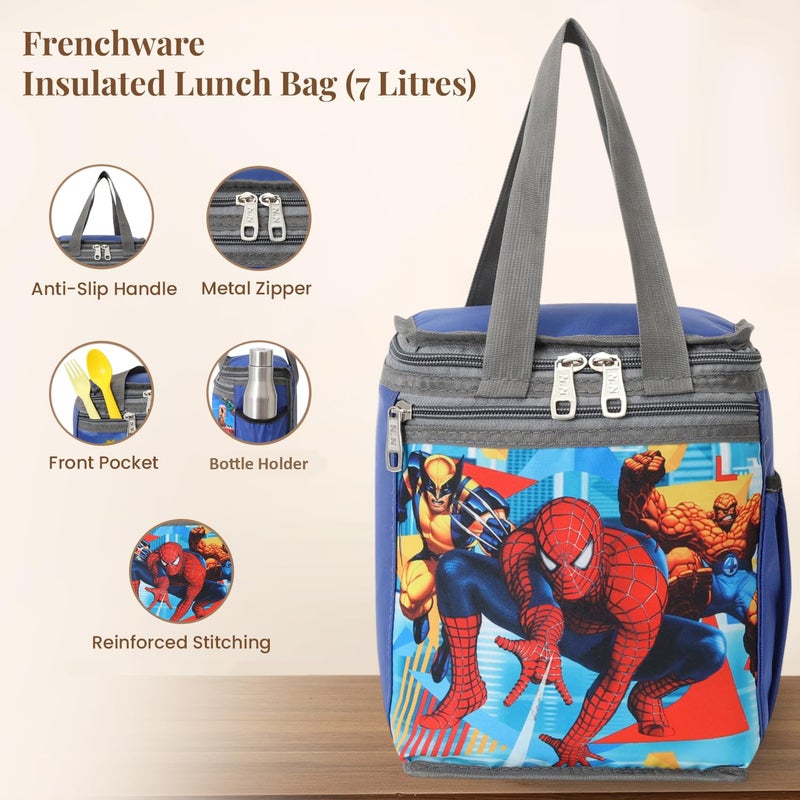 HACKON STAR 10L Lunch Tiffin Bag for School & Picnic for Boys & Girls Waterproof Lunch Bag (Blue) - Image 2