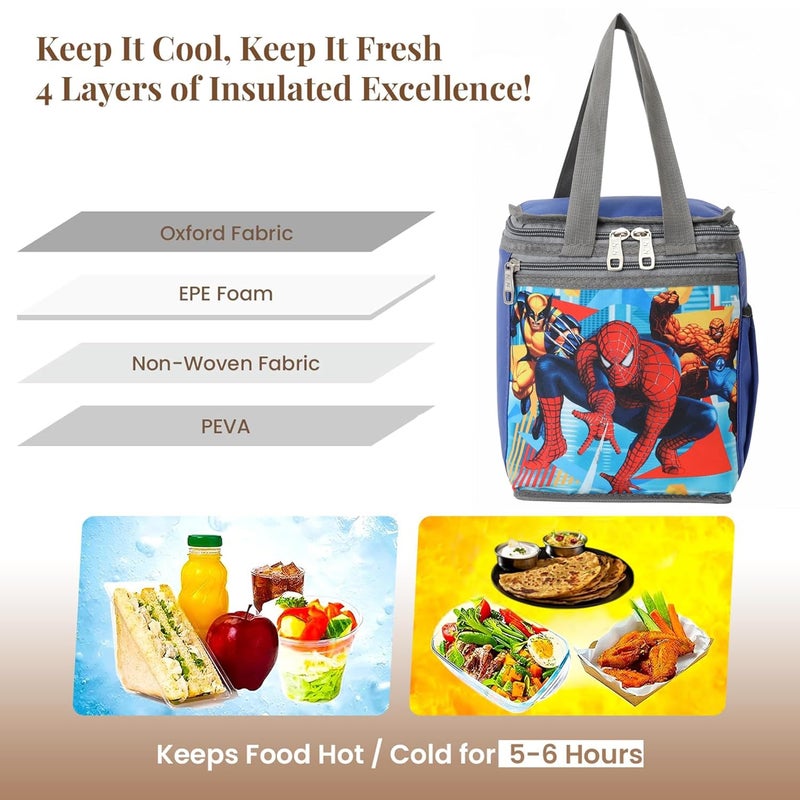 HACKON STAR 10L Lunch Tiffin Bag for School & Picnic for Boys & Girls Waterproof Lunch Bag (Blue) - Image 3