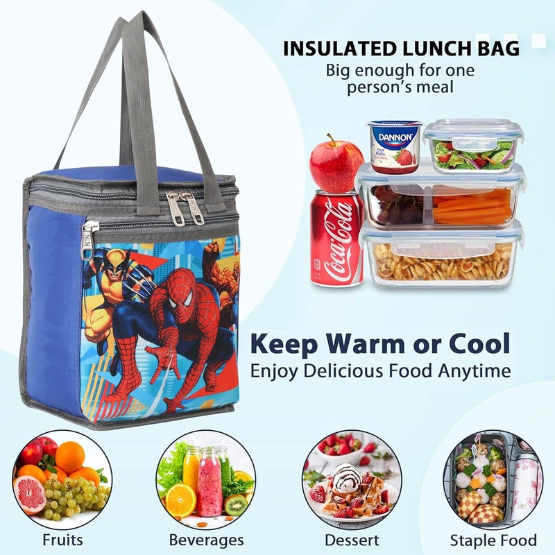 HACKON STAR 10L Lunch Tiffin Bag for School & Picnic for Boys & Girls Waterproof Lunch Bag (Blue) - Image 4