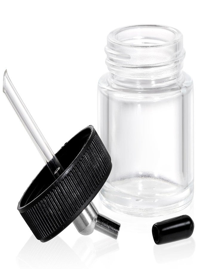 Goaste 10 Pack Glass Airbrush Bottles Kit, 22cc Empty Airbrush Jars, Transparent Airbrush Paint Storage Pot with 10pcs Cap Covers, 30° Down Angle Adaptor Lids, Fits Dual-Action Siphon Feed Airbrushes - Image 3