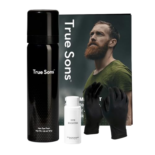 True Sons Hair Dye Foam for Men Natural Look Effortless MultiUse Dye Kit with Instant Color BoApplicator AmmoniaFree Formula Simpler Hair and Beard Dye Auburn - Image 2