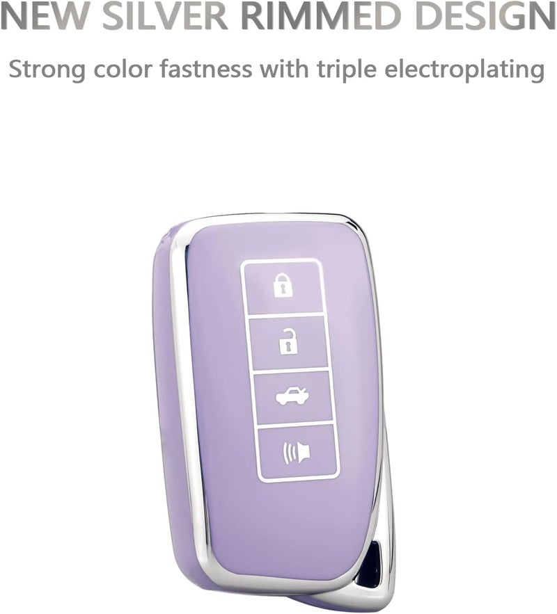 OFFCURVE Easy hand assemble compatible for Lexus Key Fob Cover Key Case Shell Compatible with Lexus RX ES GS is LS RS NX GX LX RC LC Smart Key Car Accessories TPU Full Protector for Car Key Remote Key Holder, Purple All user affordable trusted quality - Image 4