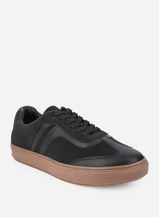 Styli Panelled Rubber Sole Lace Up Sneakers