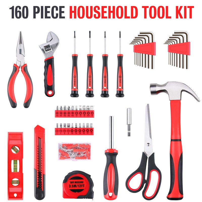 WINNER 160-Piece All-Purpose Household Tool Kit in Delicate Toolbox, Suitable for Both Male and Female, Great for Common Home Repairs, House DIY Project, Garage, Office, Housewarming and Birthday Gift - Image 4