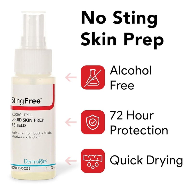 dermarite 's StingFree, Liquid Skin Prep & Shield - Alcohol-Free Spray, Shields from Body Fluids, Adhesives and Friction - Spray Bottle, 2 oz., 3 Count - Image 3