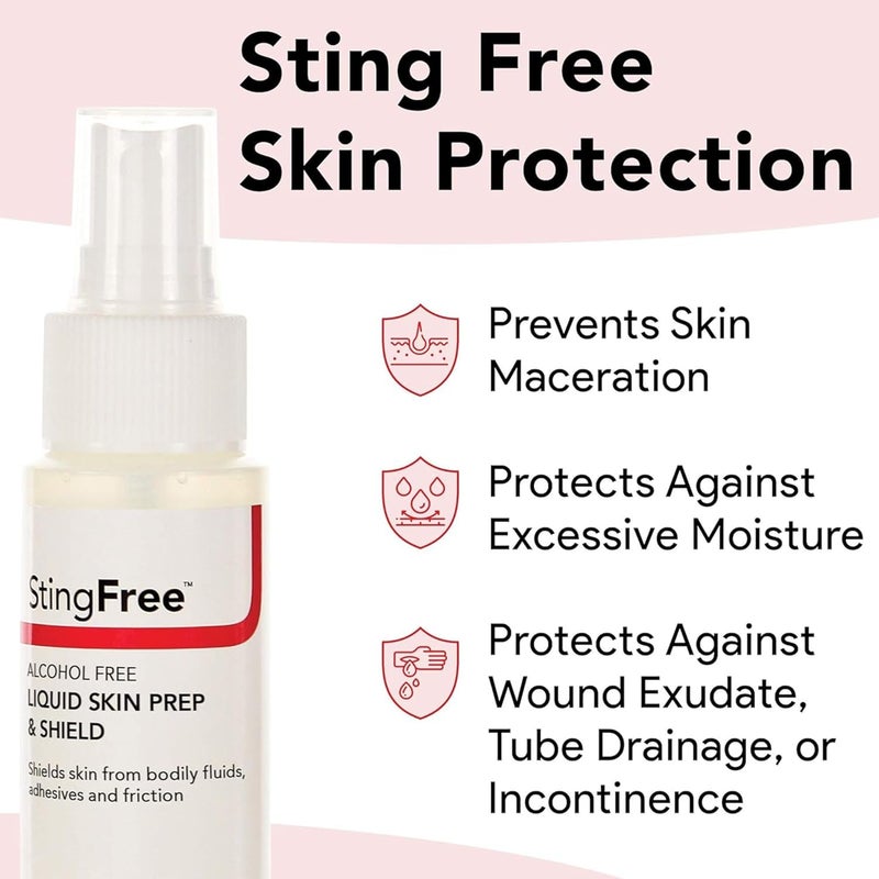 dermarite 's StingFree, Liquid Skin Prep & Shield - Alcohol-Free Spray, Shields from Body Fluids, Adhesives and Friction - Spray Bottle, 2 oz., 3 Count - Image 5