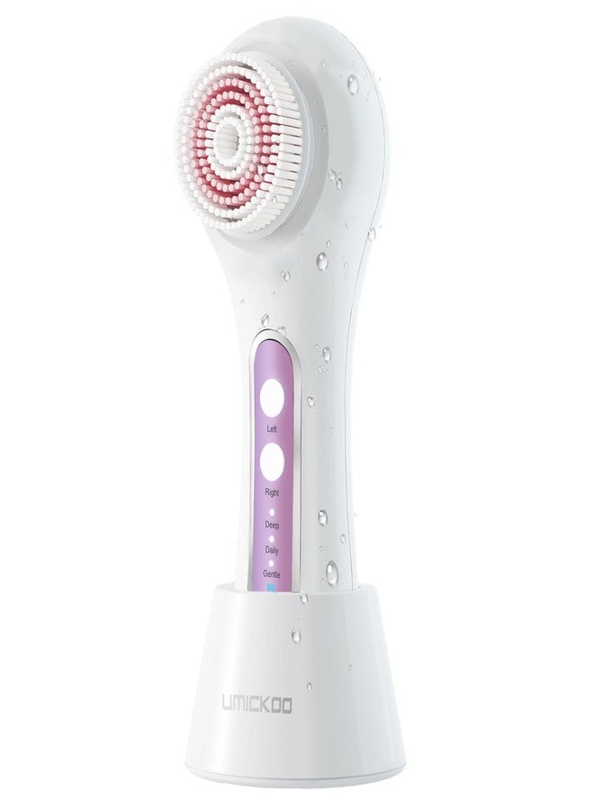 UMICKOO Face Scrubber Exfoliator, Rechargeable Facial Cleansing Brush with 2-Way Rotation & 3 Modes, 30-Day Runtime, 5 Brush Heads for SPA-Level Care, IPX7 Waterproof, Deep Cleaning for All Skin Types - Image 1