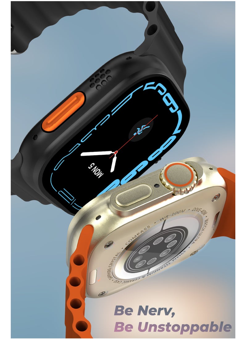 Faster - Smart Watch Ultra - 2.04" AMOLED Display, Bluetooth Calling, Fitness Tracker, Sports Modes, Heart Rate and Sleep Monitoring, IP68 Waterproof, 250mAh Battery, Compatible with Android and iOS - Image 1