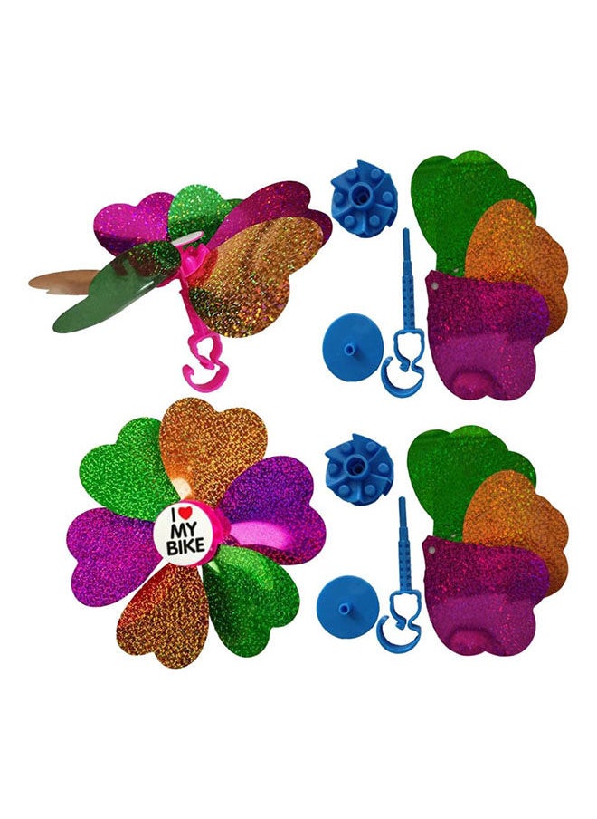 Generic 4 Pack Windmill Trike Handlebar Pinwheel Flower Spinning Pin Wheel  - Image 1
