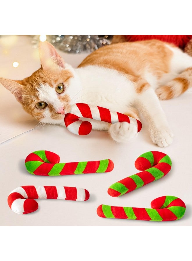 مول مول 6 MALLMALL6 6 قطع من ألعاب حلوى عيد الميلاد على شكل عصا النعناع البري هدية للقطط، ألعاب مضغ وعضة وركل للقطط داخل المنزل للحيوانات الأليفة بنكهة النعناع البري، مستلزمات لمحبي القطط وهدايا عيد الميلاد، لعبة قطط تفاعلية لطيفة كهدايا للحيوانات الأليفة - Image 4