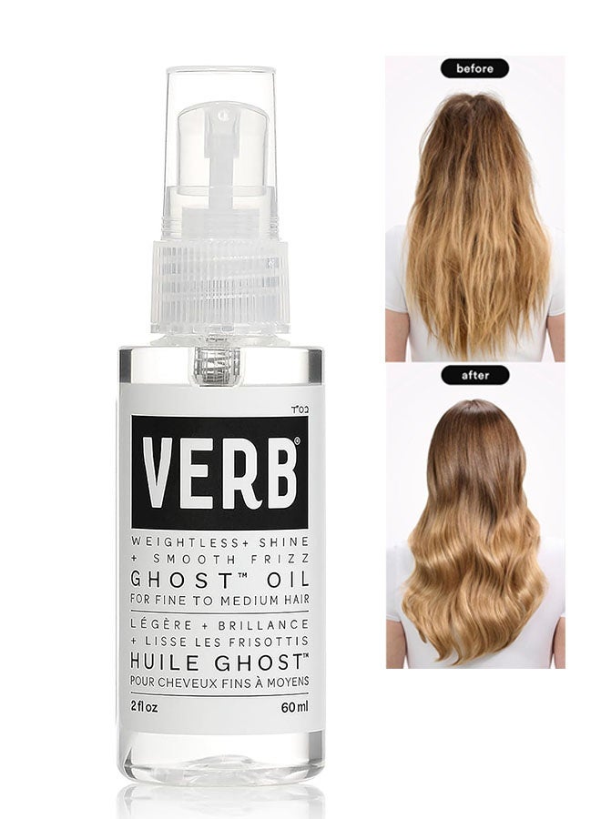 Verb Ghost Oil 60ml, Vegan Weightless and Lightweight Hair Oil, Revitalizing Hair Treatment Oil Nourishes and Promotes Shiny Hair, Paraben Free, Sulfate Free Smoothing Oil - Image 1